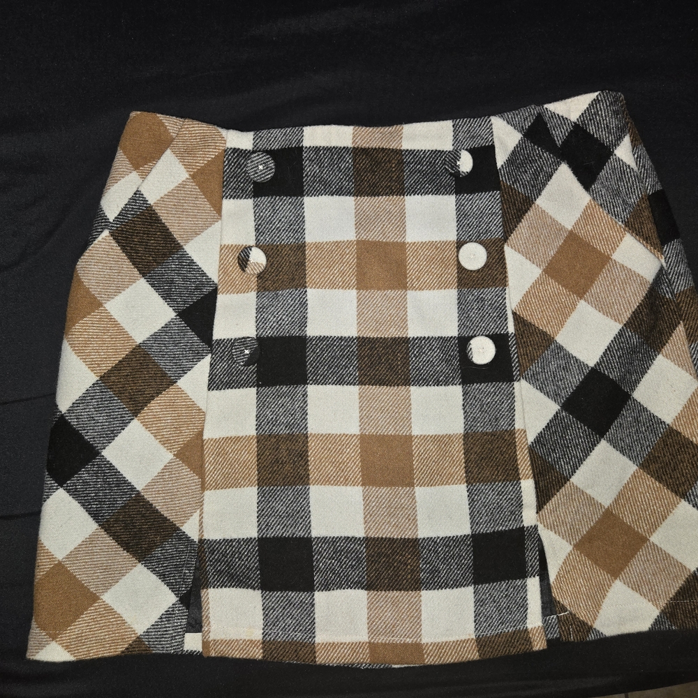 Forever 21 Brown and White Mini Skirt Casual
